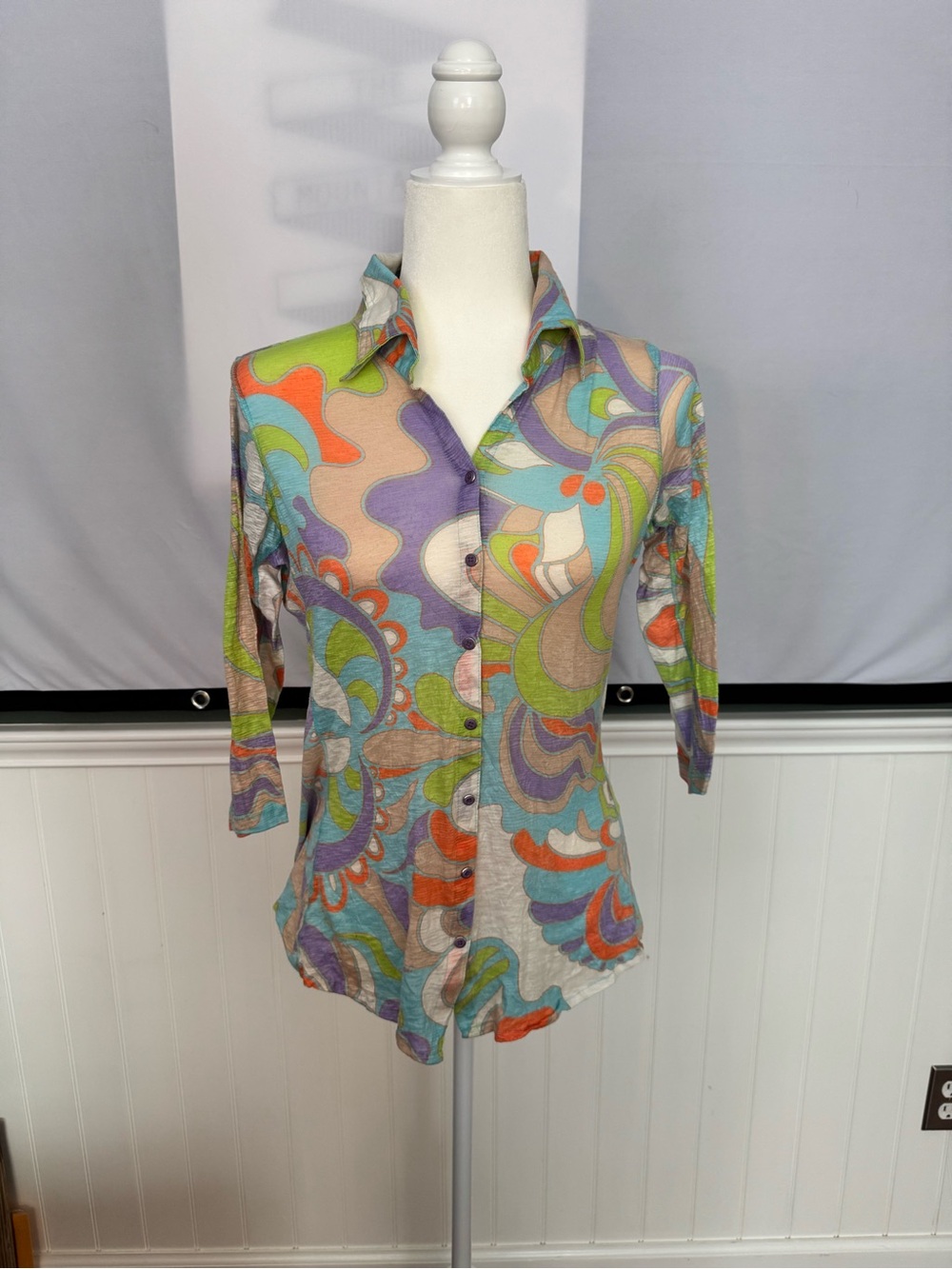 David Cline Multicolor Abstract Print Button-Down Shirt